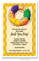 Kings Cake Mardi Gras Invitations