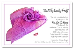Floral Lavender Derby Hat Party Invitations