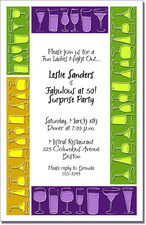 Mardi Gras Drink Blocks Invitations