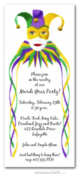 Mardi Gras Harlequin Mask Invitations