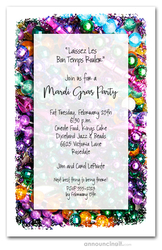 Mardi Gras Beads Pile Party Invitations