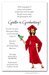 Margarita and Girl Graduation Party Invitations