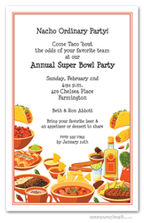 Super Bowl Fiesta Buffet Invitations