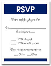 White & Navy RSVP Card #3