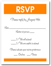 White & Orange RSVP Card #3