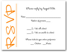 Orange on White RSVP Cards #6