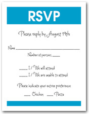 White & Peacock Blue RSVP Card #3