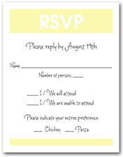 White & Pale Yellow RSVP Card #3