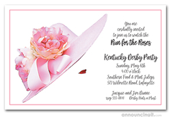 Floral Pink Derby Hat Invitations