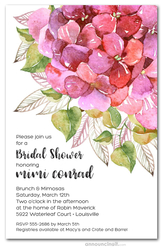 Pink Hydrangea Bridal Shower Invitations