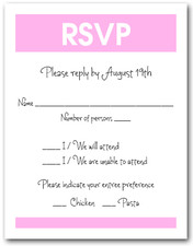 White & Pink RSVP Card #3