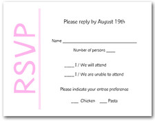 Pink on White RSVP Cards #6