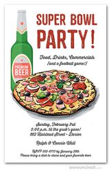 Pizza & Beer Super Bowl Invitations