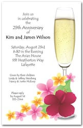 Plumeria & Champagne Party Invitations