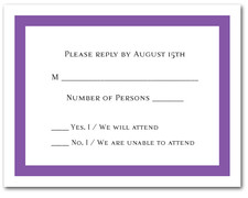 Purple Border RSVP Cards #5