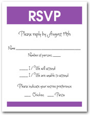 White & Purple RSVP Card #3