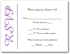 Purple on White RSVP Cards #6