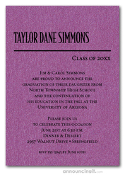 Shimmery Purple Classic Graduation Invites
