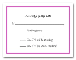 Bright Pink Border RSVP Card #8