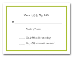 Chartreuse Border RSVP Card #8