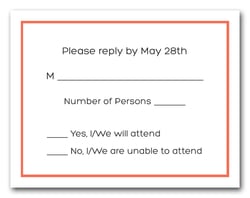 Coral Border RSVP Card #8