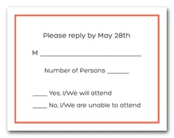 Coral Border RSVP Card #8