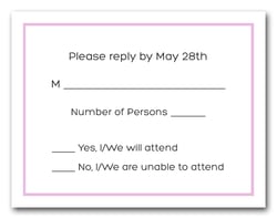 Cotton Candy Pink Border RSVP Cards #8