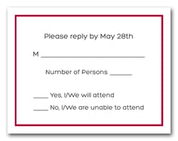 Crimson Border RSVP Card #8