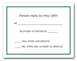 Dark Green Border RSVP Cards #8