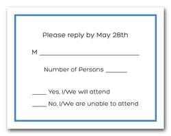 Dazzling Blue Border RSVP Card #8