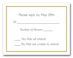 Gold Border RSVP Cards #8