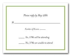 RSVP Cards - Response Cards Green Border RSVP Cards #8