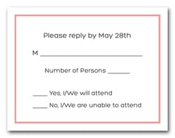 Light Coral Border RSVP Cards #8
