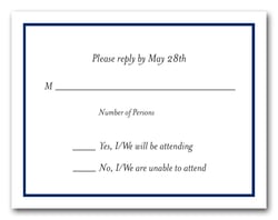 Navy Border RSVP Card #8