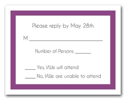 RSVP Cards - Response Cards Plum Border RSVP Cards #5