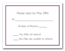 Plum Border RSVP Cards #8