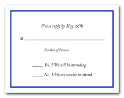 Royal Blue Border RSVP Card #8