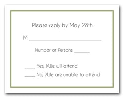 Sage Border RSVP Card #8