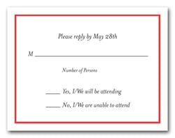 Scarlet Border RSVP Card #8