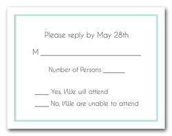 Seafoam Border RSVP Card #8