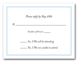 Sky Blue Border RSVP Card #8
