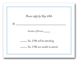 Sky Blue Border RSVP Card #8