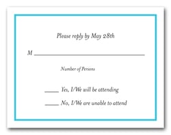 Turquoise Border RSVP Cards #8