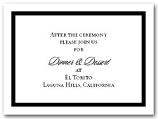 Reception Cards Reception Card Black Border #5