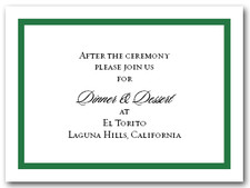 Reception Cards Reception Card Dark Green Border #5