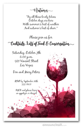Fall Red Wine Glass Splash Invitations