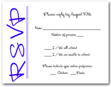 Royal Blue on White RSVP Cards #6