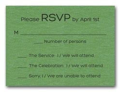 Shimmery Green Bold Bar Mitzvah RSVP