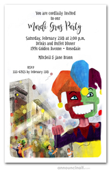 Mardi Gras Street Scene Invitations