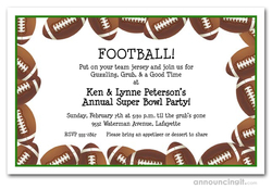 Football Border Super Bowl Invitations